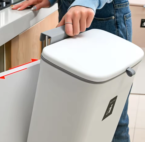 Wandprullenbak 7L/9L – Compacte Hangende Afvalemmer met Deksel
