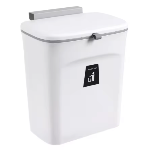 Wandprullenbak 7L/9L – Compacte Hangende Afvalemmer met Deksel
