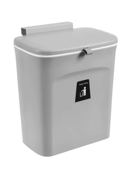 Wandprullenbak 7L/9L – Compacte Hangende Afvalemmer met Deksel