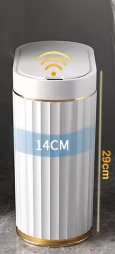 Slimme Sensorprullenbak 7L/9L – Modern Design met Romeinse Strepen