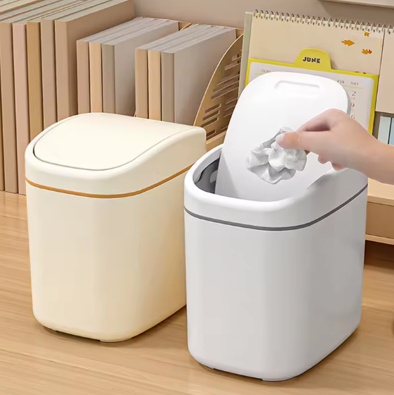 Mini Prullenbak met Schuddeksel – Compact, Stijlvol & Geurvrij