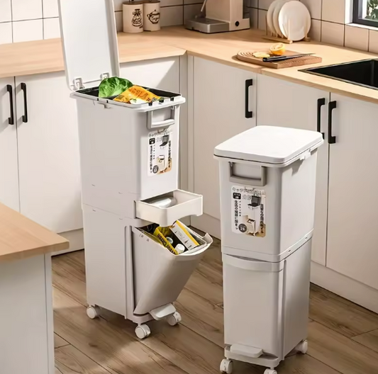 Grote Prullenbak 29L/32L – 2 Compartimenten & Voetpedaal