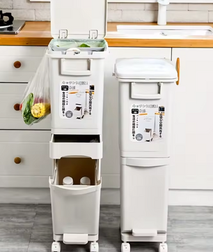 Grote Prullenbak 29L/32L – 2 Compartimenten & Voetpedaal