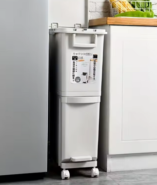 Grote Prullenbak 29L/32L – 2 Compartimenten & Voetpedaal