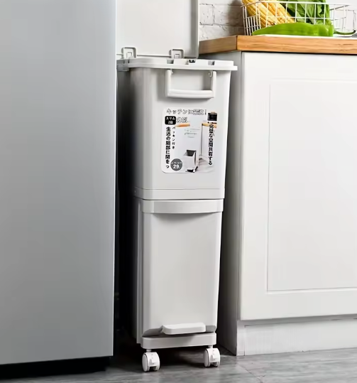 Grote Prullenbak 29L/32L – 2 Compartimenten & Voetpedaal