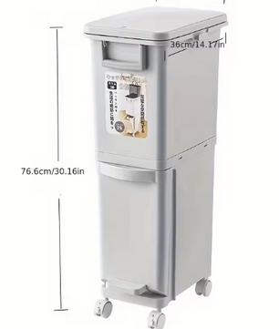 Grote Prullenbak 29L/32L – 2 Compartimenten & Voetpedaal