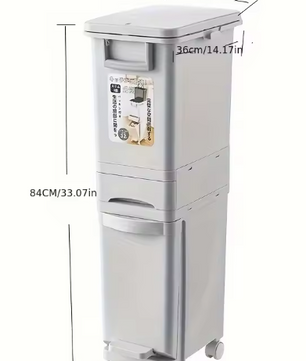 Grote Prullenbak 29L/32L – 2 Compartimenten & Voetpedaal