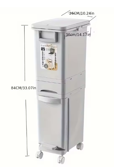 Grote Prullenbak 29L/32L – 2 Compartimenten & Voetpedaal