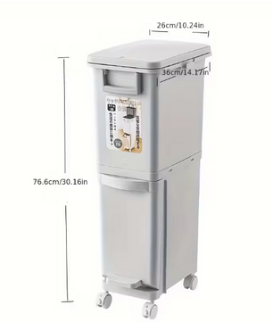 Grote Prullenbak 29L/32L – 2 Compartimenten & Voetpedaal