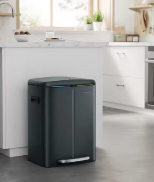 Prullenbak met 2 Vakken – 2×20L Pedaalemmer met Softclose