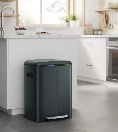 Prullenbak met 2 Vakken – 2×20L Pedaalemmer met Softclose
