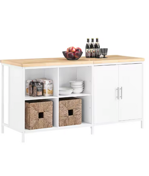 Vrijstaand Keukeneiland met Opbergruimte – 170×89×60 cm, MDF & Hout