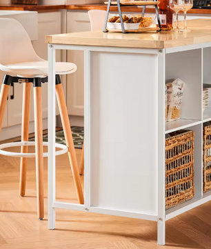 Vrijstaand Keukeneiland met Opbergruimte – 170×89×60 cm, MDF & Hout