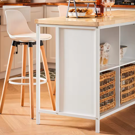 Vrijstaand Keukeneiland met Opbergruimte – 170×89×60 cm, MDF & Hout