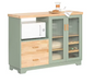 Groen Dressoir met Glazen Deuren – Buffetkast van MDF & Hout, 120 cm