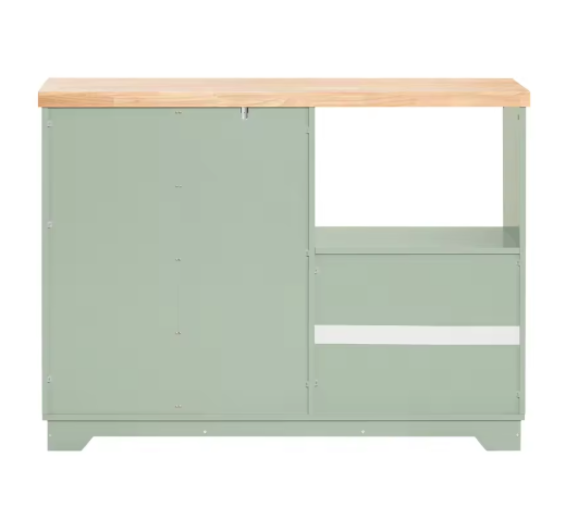 Groen Dressoir met Glazen Deuren – Buffetkast van MDF & Hout, 120 cm