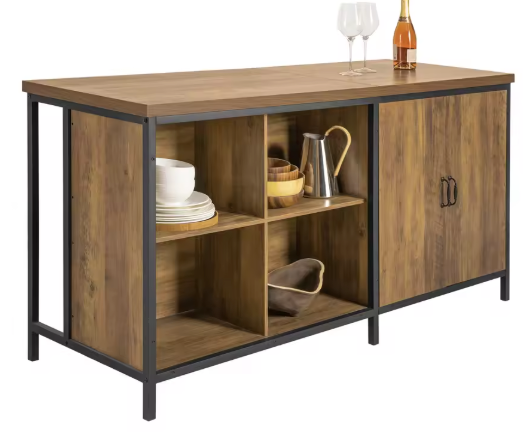 Industrieel Keukeneiland met Opbergruimte – 170×89×60 cm