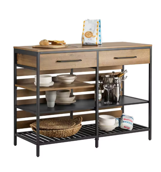 Keukeneiland met Lades & Planken – Vintage Look, 120×91×45 cm