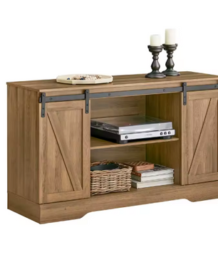 Dressoir met Schuifdeuren – 120×70×40 cm, Zwart/Bruin