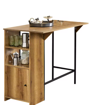 Industrieel Bartafel Dressoir met Opbergruimte – 120×95 cm