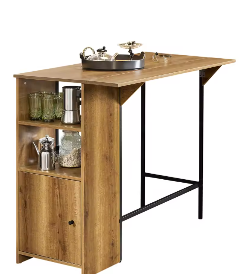 Industrieel Bartafel Dressoir met Opbergruimte – 120×95 cm
