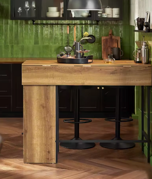 Industrieel Bartafel Dressoir met Opbergruimte – 120×95 cm