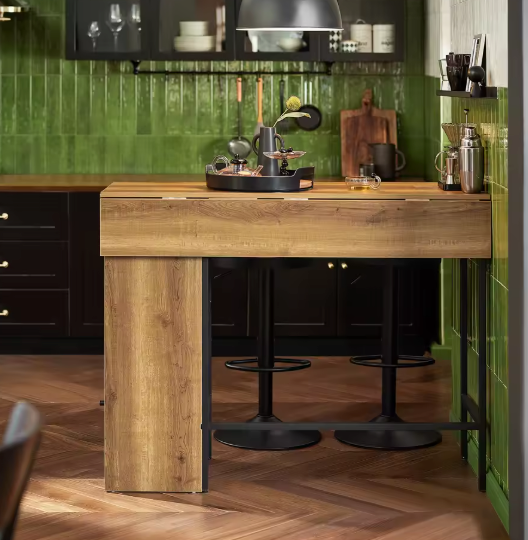 Industrieel Bartafel Dressoir met Opbergruimte – 120×95 cm