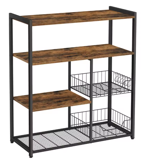 Keukenrek met Haken en Mandjes – Industrieel, 80×35×95 cm