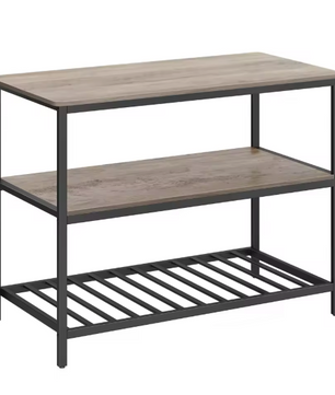 Keukeneiland 120×60 cm – Staande Plank met 3 Niveaus & Metaalframe