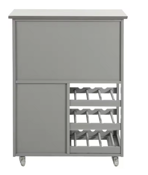 Keukentrolley met Flessenrek – RVS Blad & Opbergkastjes, 67 cm