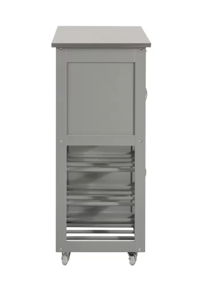 Keukentrolley met Flessenrek – RVS Blad & Opbergkastjes, 67 cm