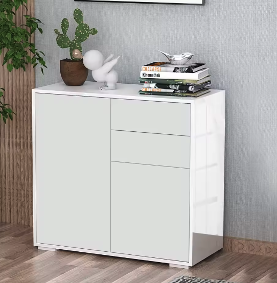 Dressoirkast met 2 Deuren, Laden & Verstelbare Planken – 79×36×74 cm