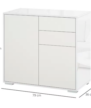 Dressoirkast met 2 Deuren, Laden & Verstelbare Planken – 79×36×74 cm