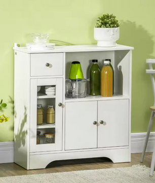 Dressoirkast met 2 Deuren, Laden & Verstelbare Planken – 79×36×74 cm