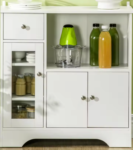 Dressoirkast met 2 Deuren, Laden & Verstelbare Planken – 79×36×74 cm