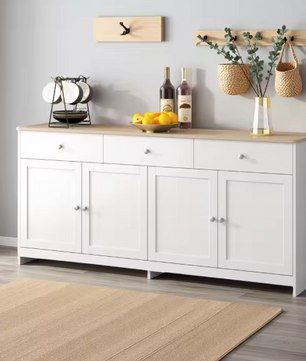 Landelijk Dressoir met 3 Laden & 4 Deuren – 160×37×75 cm