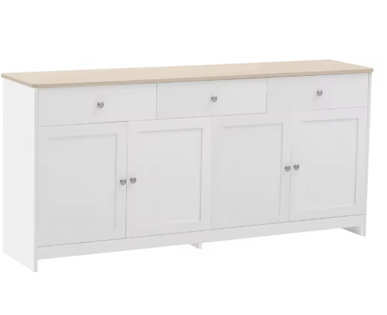 Landelijk Dressoir met 3 Laden & 4 Deuren – 160×37×75 cm