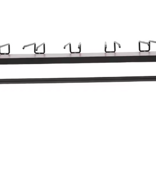 Wijnrek Wandmontage met Glashouder – Zwart Metaal, 61 cm