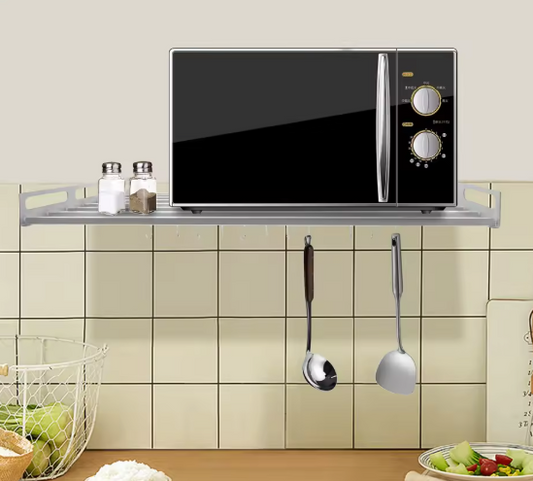 Wandrek Magnetron & Oven – RVS Plank met 12 Haken, 60 cm
