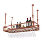 Plafondgemonteerd Wijnrek 100 cm – Metaal & Vintage Houtlook
