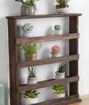 Houten Kruidenrek Wandmontage – 4-Lagen Paulowniahout, 60×53 cm