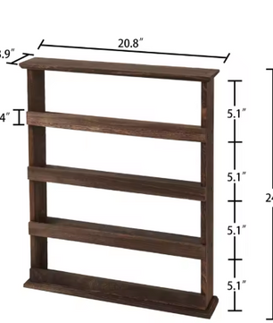 Houten Kruidenrek Wandmontage – 4-Lagen Paulowniahout, 60×53 cm