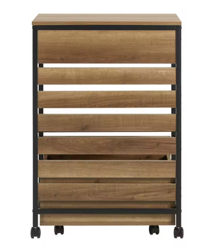 Vintage Keukentrolley met Opbergbak & Wielen – 90 cm Hoog