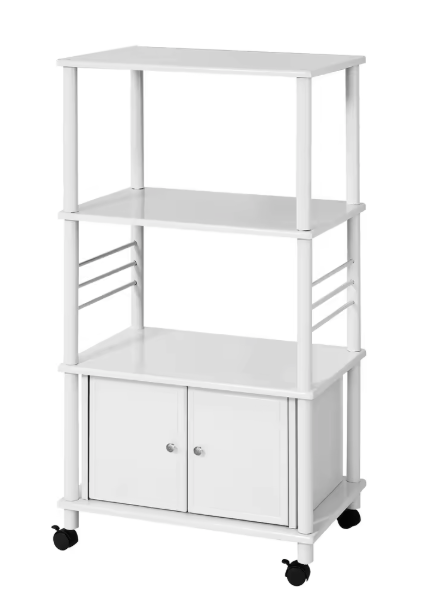 Witte Keukentrolley op Wielen met Planken – 114 cm Hoog