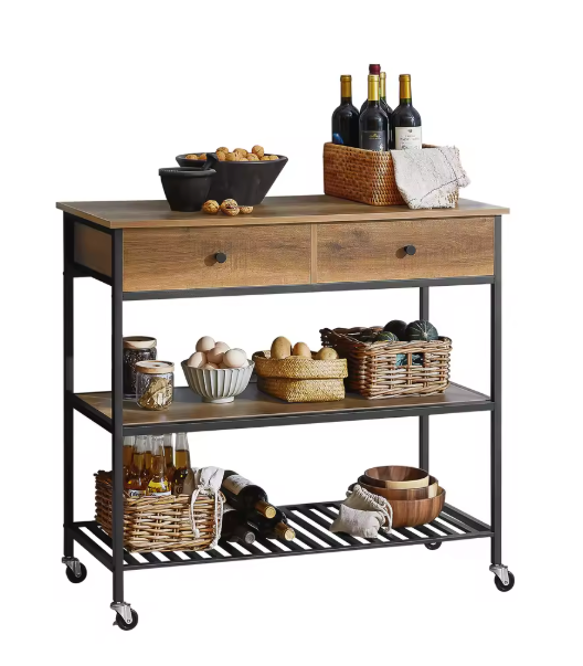 Industriële Keukentrolley met Lades & Planken – 93 cm Hoog