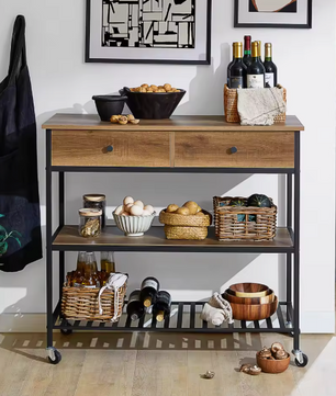 Industriële Keukentrolley met Lades & Planken – 93 cm Hoog