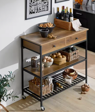 Industriële Keukentrolley met Lades & Planken – 93 cm Hoog