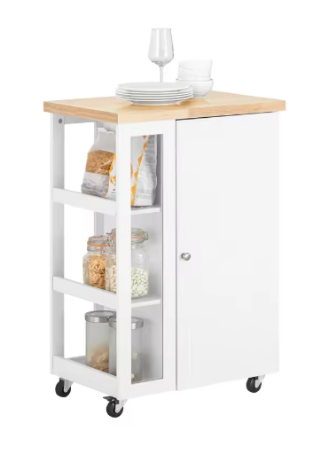Moderne Keukentrolley met Kast & Verstelbare Planken – 90 cm