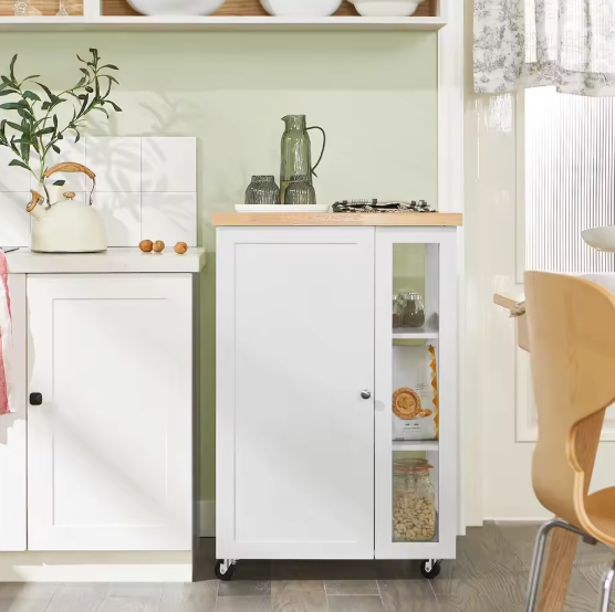 Moderne Keukentrolley met Kast & Verstelbare Planken – 90 cm