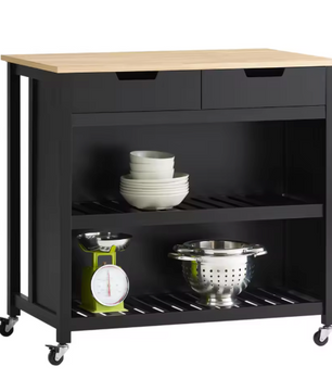 Wit Keukeneiland met Lades & Planken op Wielen – 94 cm